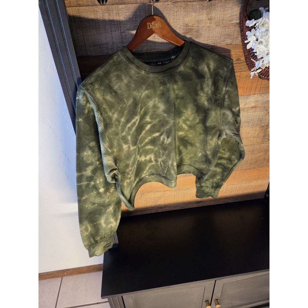 Tye Dye Green Sweatshirt Small, Crop